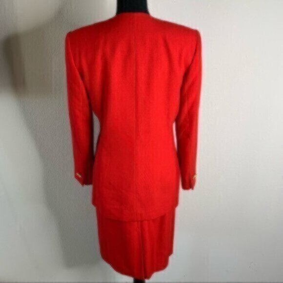 Stirling Cooper Red Vintage Two Piece Skirt Suit Set - Picture 10 of 17
